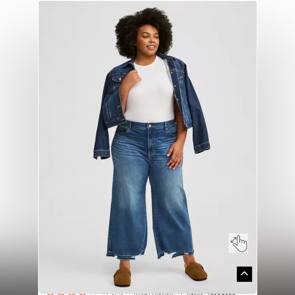 Torrid Crop High-Rise Wide Leg Jean